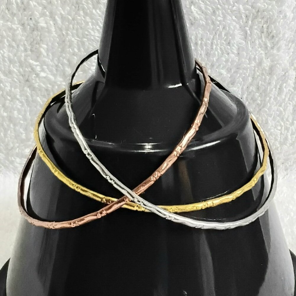 3/$25 9" Beautiful Trio of Multicolored Metal Bracelet Quality Costume Jewelry!!